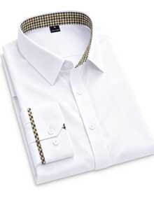 Manfinity Mode Manfinity CasualCool Men's Shirts Exuding Confidence In Both Business Formal And Casual Settings. - White - View 4