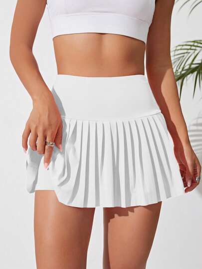 CourtClass CourtClass Wide Waistband Pleated Sports Skort Tennis Skort Tennis Skirt Athletic Skirt