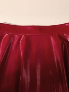 GlowEve Falda de unicolor para mujer, adecuada para ir al trabajo - Rojo - Ver 3