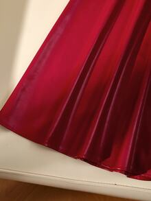 GlowEve Falda de unicolor para mujer, adecuada para ir al trabajo - Rojo - Ver 4