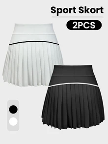 CourtClass CourtClass 2件套女士休闲运动褶皱短裙套装 - 彩色 - 查看 3