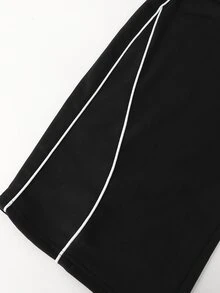 SHEIN Sparklyn Teen Girl Wide Leg Barrel Leg Mini Black Sweatpants Halloween Autumn Fall Style Fall Outfits - Black - View 6