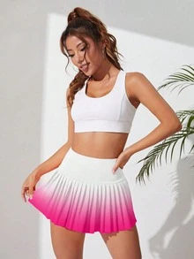 CourtClass CourtClass Women's Gradient Pleated Skort For Sportstennis Skirt - Multicolor - View 5