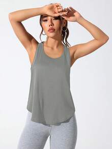 CourtClass CourtClass Letter Print Racerback Sports Tank Top - Multicolor - View 7