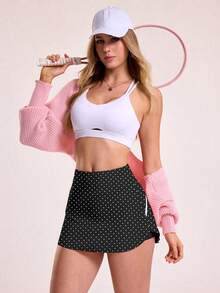 CourtClass CourtClass Women's Fashion Casual Polka Dot Striped Decorative Pocket Sports Short Skort - Multicolor - View 7