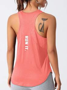 CourtClass CourtClass Camiseta de tirantes deportiva con espalda de corredor y estampado de letras - Multicolor - Ver 7
