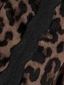 Elaquor Plus Size Vintage Leopard Print V-Neck Long Sleeve Autumn Blouse Fall - Multicolor - View 8