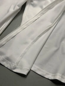 Coolane 女款秋冬街頭風運動休閒健身瑜伽外出日常穿著白色彈性緊身胸衣長袖外套 - 白色 - 查看 7
