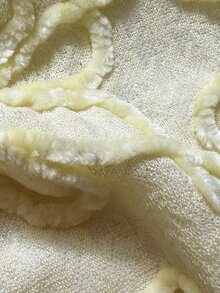 SHEIN Swim 女款泳衣套裝，島嶼海灘度假風，荷葉邊雙肩帶，紋理面料，淡黃色女款泳衣 - 淡黃色 - 查看 5