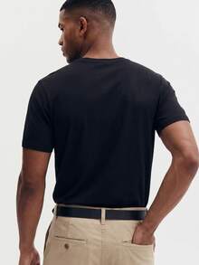 TekDrob Anti-Odor Regular T-Shirt With V Neck - Black - View 8
