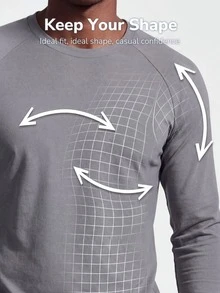 TekDrob Raglan T-Shirt With Regular Fit And Long Sleeves - Grey - View 4