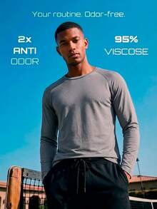 TekDrob Raglan T-Shirt With Regular Fit And Long Sleeves - Grey - View 3