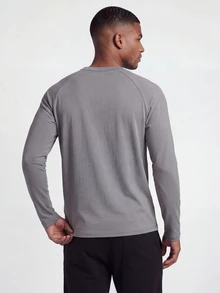 TekDrob Raglan T-Shirt With Regular Fit And Long Sleeves - Grey - View 8