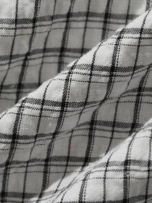 Dazy Kids Infant (Girl) Plaid Collar Puff Short Sleeve Dress Fall - Grey - View 8