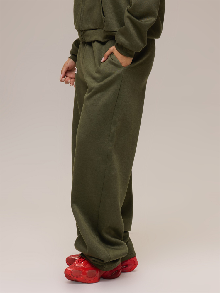 MUSERA Green Graphic Logo Joggers Pants Winter Casual Day Comfy Outfit Cool Green Women Pants - Army Green - View 3