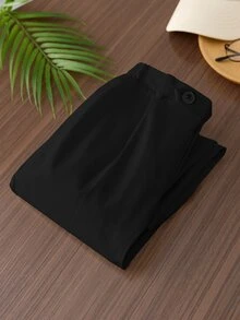 PrepCrw Young Boy White Trousers With Buckle Waist, Suitable For Party, Holiday, Gatherings - Black - View 4