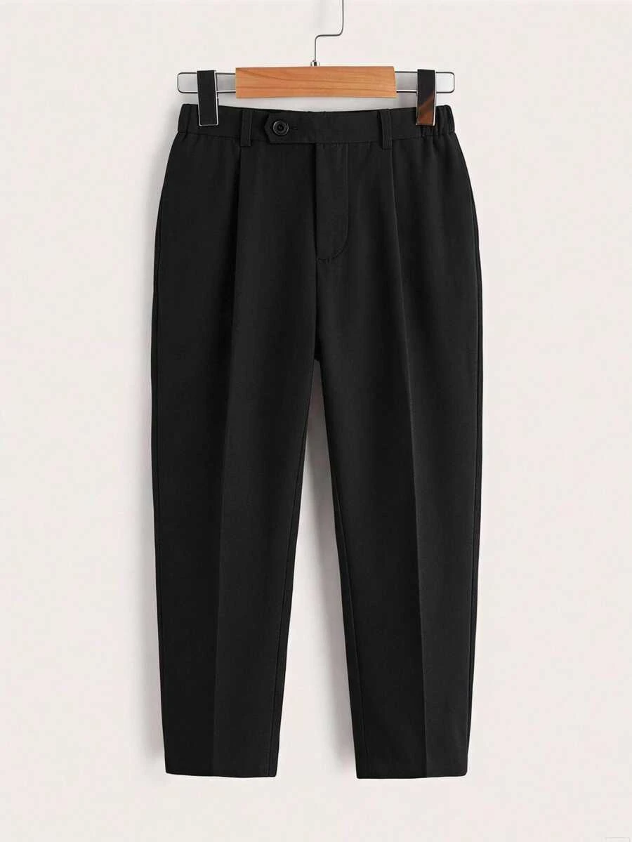 PrepCrw Young Boy White Trousers With Buckle Waist, Suitable For Party, Holiday, Gatherings - Black - View 1