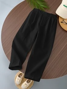 PrepCrw Young Boy White Trousers With Buckle Waist, Suitable For Party, Holiday, Gatherings - Black - View 6