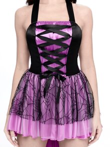 ROMWE Avant Adult Sexy Purple Tailcoat Witch Costume, Halloween Witch Queen Fantasy Cosplay Dress For Women - Purple - View 7