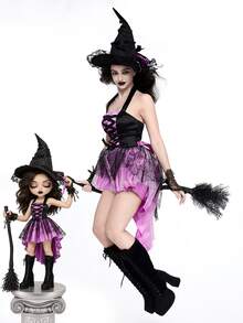 ROMWE Avant Adult Sexy Purple Tailcoat Witch Costume, Halloween Witch Queen Fantasy Cosplay Dress For Women - Purple - View 1