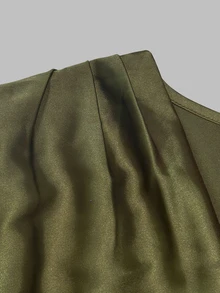 Balvessa Women's Solid Color Cowl Neck Casual Versatile Daily Wear Blouse - Dark Green - View 7