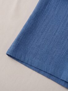 EMERY ROSE Vestido de verano casual para oficina y vacaciones de mujer, tejido liso, azul aguamarina - Azul - Ver 4