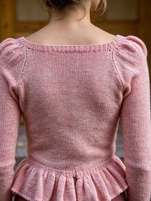 SHEIN PariChic Atasan Rajut Berenda dengan Kancing Logam, Gaya Elegan Romantis Lembut, Warna Merah Muda Pucat, Cocok untuk Brunch dan Musim Gugur. - Baby Pink - View 2