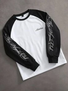 Coolane Women's Autumn Streetwear Graphic Athleisure Graphics White Long Sleeve Sweatshirt Everyday Race Day - Black and White - View 7