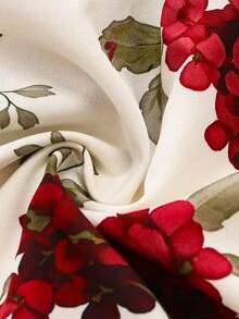 Flirla Plus Size Women Floral Print Camisole Mesh Top Vacation White Red Summer Cottage Core - Multicolor - View 8