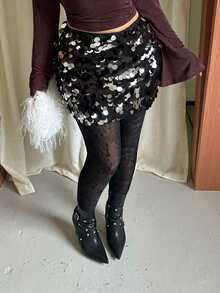 GalTyme Plus Size Sexy Lace Leggings For Date And Music Festival - Black - View 1