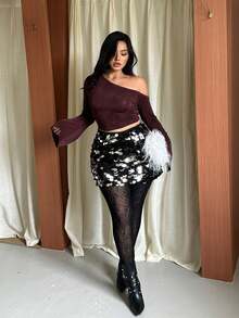 GalTyme Plus Size Sexy Lace Leggings For Date And Music Festival - Black - View 6