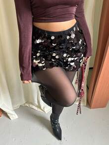 GalTyme Plus Size Women Solid Color Casual Versatile Daily Wear Tight Leggings - Black - View 7