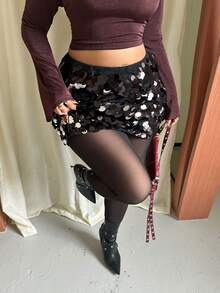 GalTyme Plus Size Women Solid Color Casual Versatile Daily Wear Tight Leggings - Black - View 4