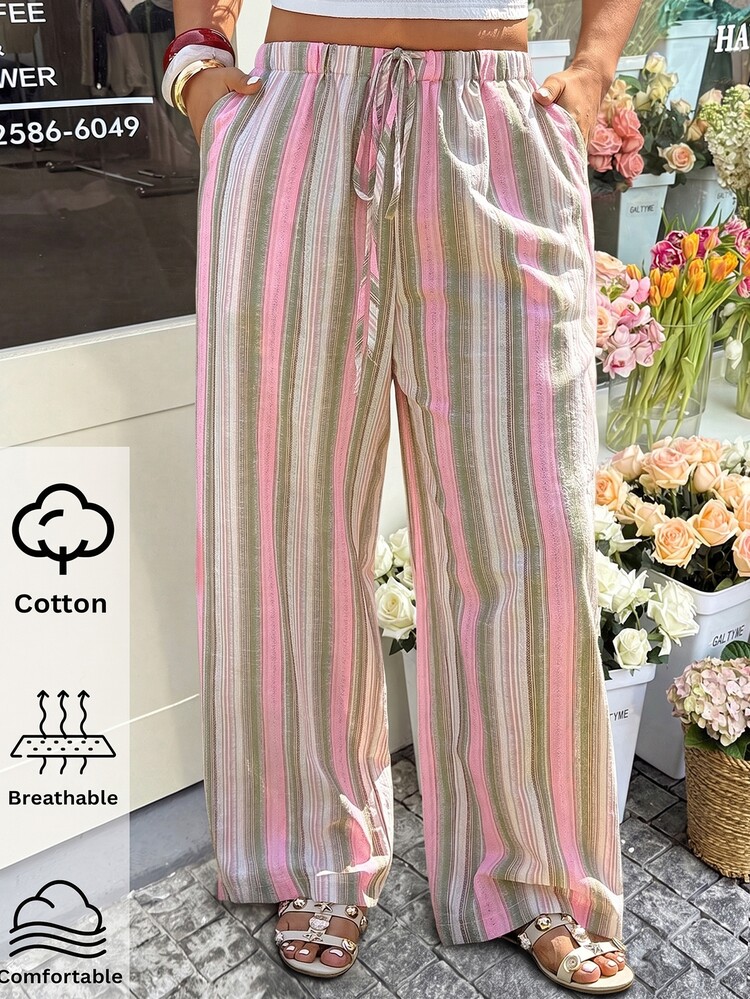 GalTyme Plus Size Women's White Sequin Wide Leg Pants With Waist Tie, Boho Autumn Vacation Holiday Hippy Trousers, Elegant Casual Beach Gym Fall - Multicolor - View 1