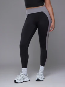 Voyena Women's Plus Size Colorblock Casual Daily Travel Sports Tight Leggings - Black - View 4