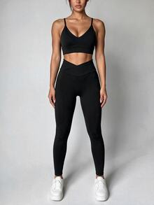 Slayform Slayform Set Pakaian Olahraga Luar Ruangan Wanita: Bra & Legging - Hitam - View 5