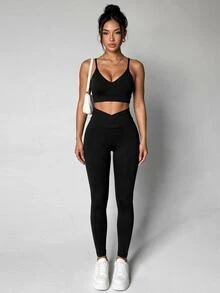 Slayform Slayform Set Pakaian Olahraga Luar Ruangan Wanita: Bra & Legging - Hitam - View 4
