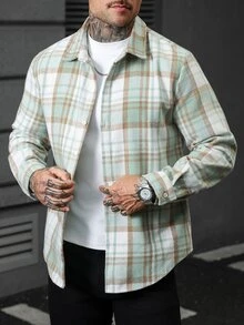 Manfinity CasualCool Men's Plaid Casual Versatile Daily Wear Shirt - Multicolor - View 8