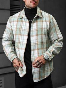 Manfinity CasualCool Men's Plaid Casual Versatile Daily Wear Shirt - Multicolor - View 3