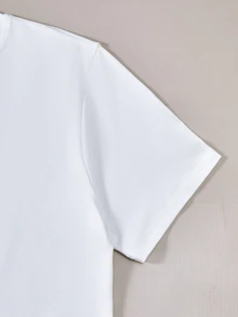 4pcs/Set Teenage Boys Casual Streetwear Slim Fit Comfortable Undershirt White T-Shirts Back-To-School Summer - White - View 5
