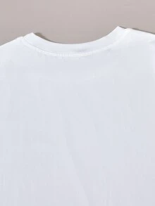 4pcs/Set Teenage Boys Casual Streetwear Slim Fit Comfortable Undershirt White T-Shirts Back-To-School Summer - White - View 7