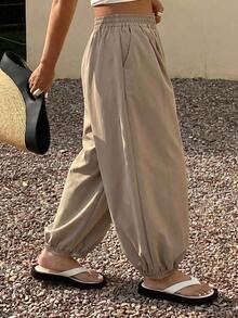 Dazy Plus Solid Color Loose Lantern Pants Casual Vacation Spring Autumn New Versatile Old Money Style Long Pants - Khaki - View 2