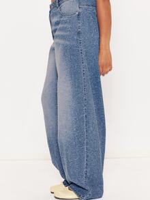 MUSERA Blue Denim Barrel Leg Jean Winter Autumn Everyday Casual Going Out Weekdaze - Blue - View 3