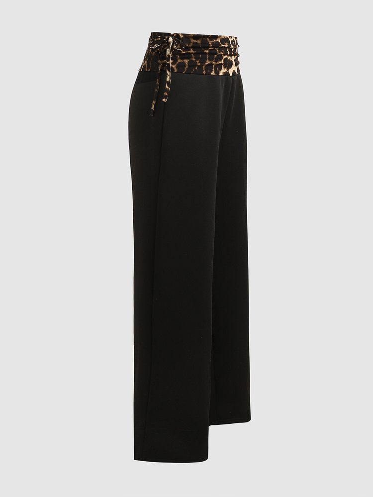 Kids Tween Girl Tween Girl Tween Girl Colorblock Pleated Casual Versatile Daily Wear Wide Leg Sweatpants - Black - View 6