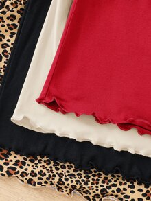 SHEIN Young Girl Young Girl Young Girl 4件裝女童T恤 - 彩色 - 查看 6