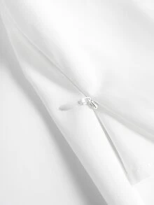 GlowEve CURVE 大码V领荷叶边腰身A字短袖白色衬衫，优雅百搭，适合工作、约会等场合，适合多种体型，女士设计上衣 - 白色 - 查看 8