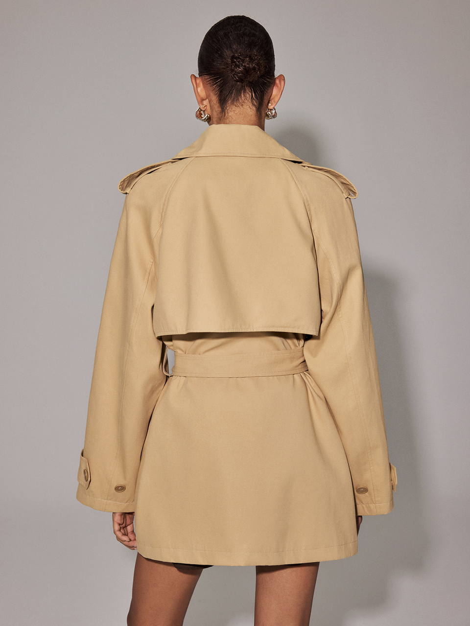 Anewsta Women's Solid Color Slim Fit Trench Coat Jacket, Fall Winter Autumn Outfit, Casual French Minimalist Blouses, Teachers' Day Outfits, Work Office Khaki