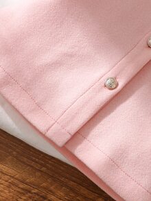 Baby Girl Autumn/Winter Sleeveless Hooded Overcoat - Pink - View 5