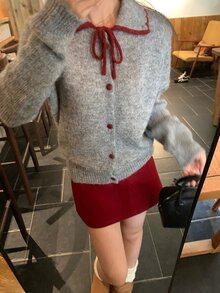 DAZY Women's Korean Style Long Sleeve Colorblock Collar Sweater, Autumn/Winter - Grey - View 8