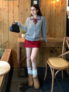 DAZY Women's Korean Style Long Sleeve Colorblock Collar Sweater, Autumn/Winter - Grey - View 3